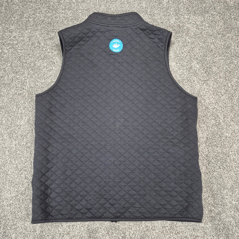 Marine Layer Corbet Quilted Vest Mens Large Black Full Zip - Picture 2 of 11